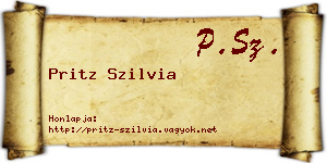 Pritz Szilvia névjegykártya