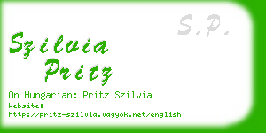 szilvia pritz business card